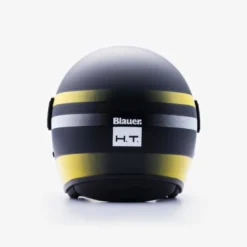 Casco Jet Blauer Pod Stripes Nero Opaco Giallo Fluo