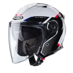 Casco Jet Caberg Flyon II Boss Bianco Nero Rosso Blu