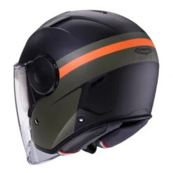 Casco Jet Caberg Soho Zephyr Nero Opaco Verde Militare Arancione