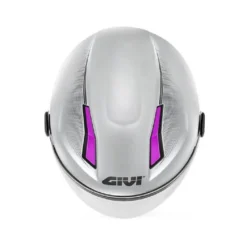 Casco Jet Givi 11.7 Solid Silver Fucsia