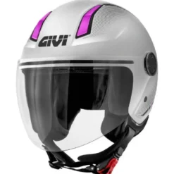Casco Jet Givi 11.7 Solid Silver Fucsia