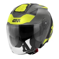 Casco Jet Givi X.25 Target Titanio Opaco Nero Giallo