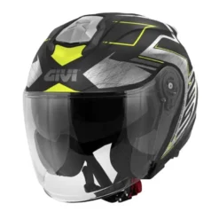 Casco Jet Givi X.25 Trace Nero Opaco Titanio Giallo