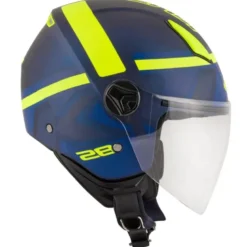 Casco Jet Kappa Shapes KV40 Blu Opaco Giallo