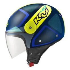 Casco Jet Kappa Shapes KV40 Blu Opaco Giallo