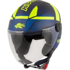 Casco Jet Kappa Shapes KV40 Blu Opaco Giallo