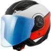 Casco Jet Ls2 OF616 Airflow 2 Cover Nero Opaco Rosso con Visiera Aggiuntiva