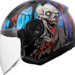 Casco Jet Ls2 OF616 Airflow II Zombie II Nero Rosso Blu Lucido
