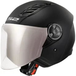 Casco Jet Ls2 OF616 Airflow 2 Solid Nero Opaco con Visiera Aggiuntiva