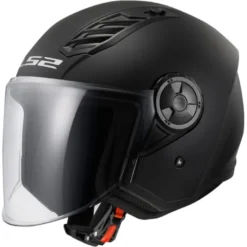 Casco Jet Ls2 OF616 Airflow 2 Solid Nero Opaco con Visiera Aggiuntiva