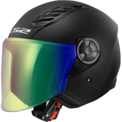 Casco Jet Ls2 OF616 Airflow 2 Solid Nero Opaco con Visiera Aggiuntiva