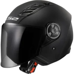 Casco Jet Ls2 OF616 Airflow 2 Solid Nero Opaco con Visiera Aggiuntiva