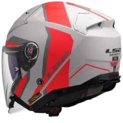 Casco Jet Ls2 OF603 Infinity II Focus Grigio Rosso