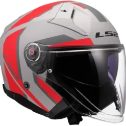 Casco Jet Ls2 OF603 Infinity II Focus Grigio Rosso