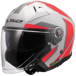 Casco Jet Ls2 OF603 Infinity II Focus Grigio Rosso