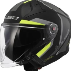 Casco Jet Ls2 OF603 Infinity II Focus Nero Opaco H-V Giallo