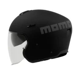 Casco Jet Momo Design Aero Mono Nero Opaco Grigio Scuro