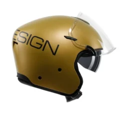 Casco Jet Momo Design Aero Mono Oro Opaco Grigio Scuro