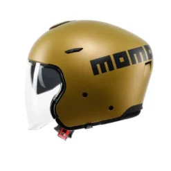 Casco Jet Momo Design Aero Mono Oro Opaco Grigio Scuro