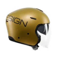 Casco Jet Momo Design Aero Mono Oro Opaco Grigio Scuro