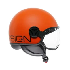 Casco Jet Momo Design Fgtr Classic Arancione Opaco Nero