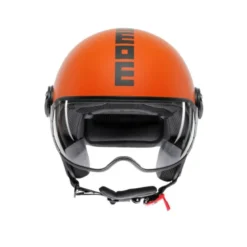 Casco Jet Momo Design Fgtr Classic Arancione Opaco Nero