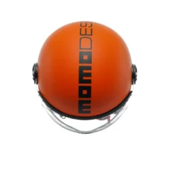 Casco Jet Momo Design Fgtr Classic Arancione Opaco Nero
