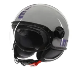 Casco Jet Momo Design Fgtr Classic Candy Flip Lucido Grigio Blu Fucsia