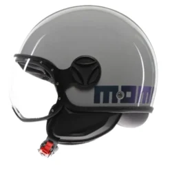 Casco Jet Momo Design Fgtr Classic Candy Flip Lucido Grigio Blu Fucsia