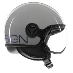 Casco Jet Momo Design Fgtr Classic Candy Flip Lucido Grigio Blu Fucsia