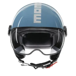 Casco Jet Momo Design Fgtr Classic Candy Lucido Sky Blu Bianco
