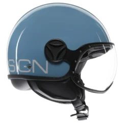 Casco Jet Momo Design Fgtr Classic Candy Lucido Sky Blu Bianco