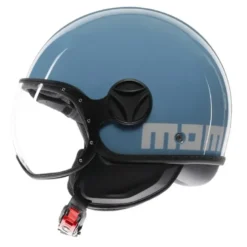 Casco Jet Momo Design Fgtr Classic Candy Lucido Sky Blu Bianco