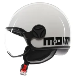 Casco Jet Momo Design Fgtr Classic Mono Lucido Bianco Nero