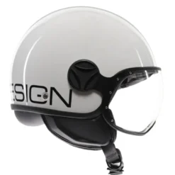 Casco Jet Momo Design Fgtr Classic Mono Lucido Bianco Nero