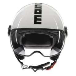 Casco Jet Momo Design Fgtr Classic Mono Lucido Bianco Nero