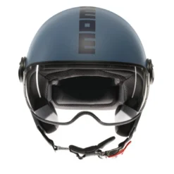 Casco Jet Momo Design Fgtr Classic Mono Opaco Dusty Blu