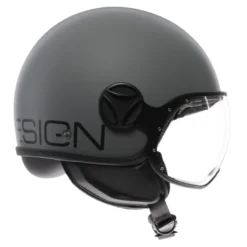 Casco Jet Momo Design Fgtr Classic Mono Opaco Grigio Nero