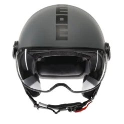 Casco Jet Momo Design Fgtr Classic Mono Opaco Grigio Nero