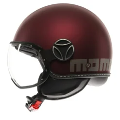Casco Jet Momo Design Fgtr Evo Mono Opaco Amarena Argento