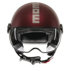 Casco Jet Momo Design Fgtr Evo Mono Opaco Amarena Argento