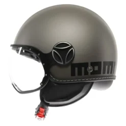 Casco Jet Momo Design Fgtr Evo Mono Opaco Titanium Frost Nero