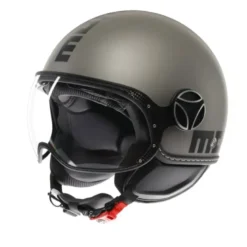 Casco Jet Momo Design Fgtr Evo Mono Opaco Titanium Frost Nero