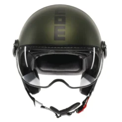 Casco Jet Momo Design Fgtr Evo Mono Opaco Verde Nero