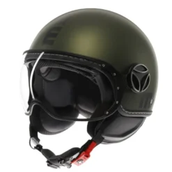 Casco Jet Momo Design Fgtr Evo Mono Opaco Verde Nero