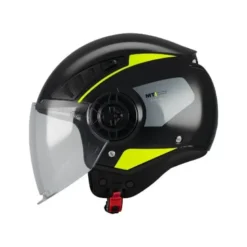 Casco Jet Mt Helmets Aeris Demure B3 Nero Giallo Lucido