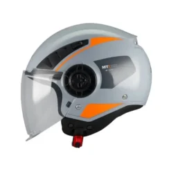 Casco Jet Mt Helmets Aeris Demure C4 Grigio Arancione Lucido
