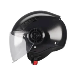 Casco Jet Mt Helmets Aeris Pure A1 Nero Lucido