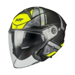 Casco Jet Mt Helmets Of515Sv Cosmo Sv B3 Arrow Grigio Nero Giallo Opaco