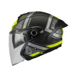 Casco Jet Mt Helmets Of515Sv Cosmo Sv B3 Arrow Grigio Nero Giallo Opaco
